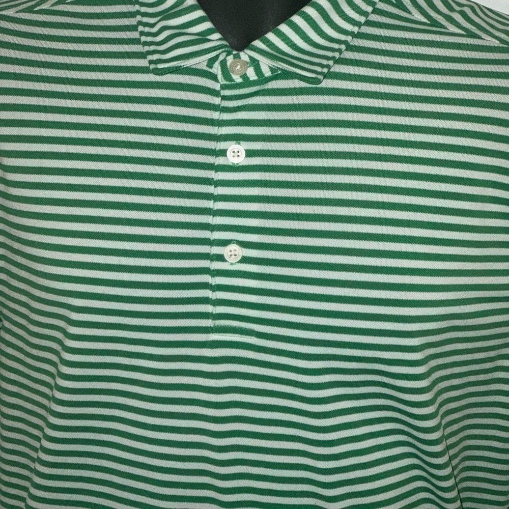 Men’s Pre Own As Is Walter Hagen Green Stripe Size M Polo Shirt Golf - Picture 4 of 4